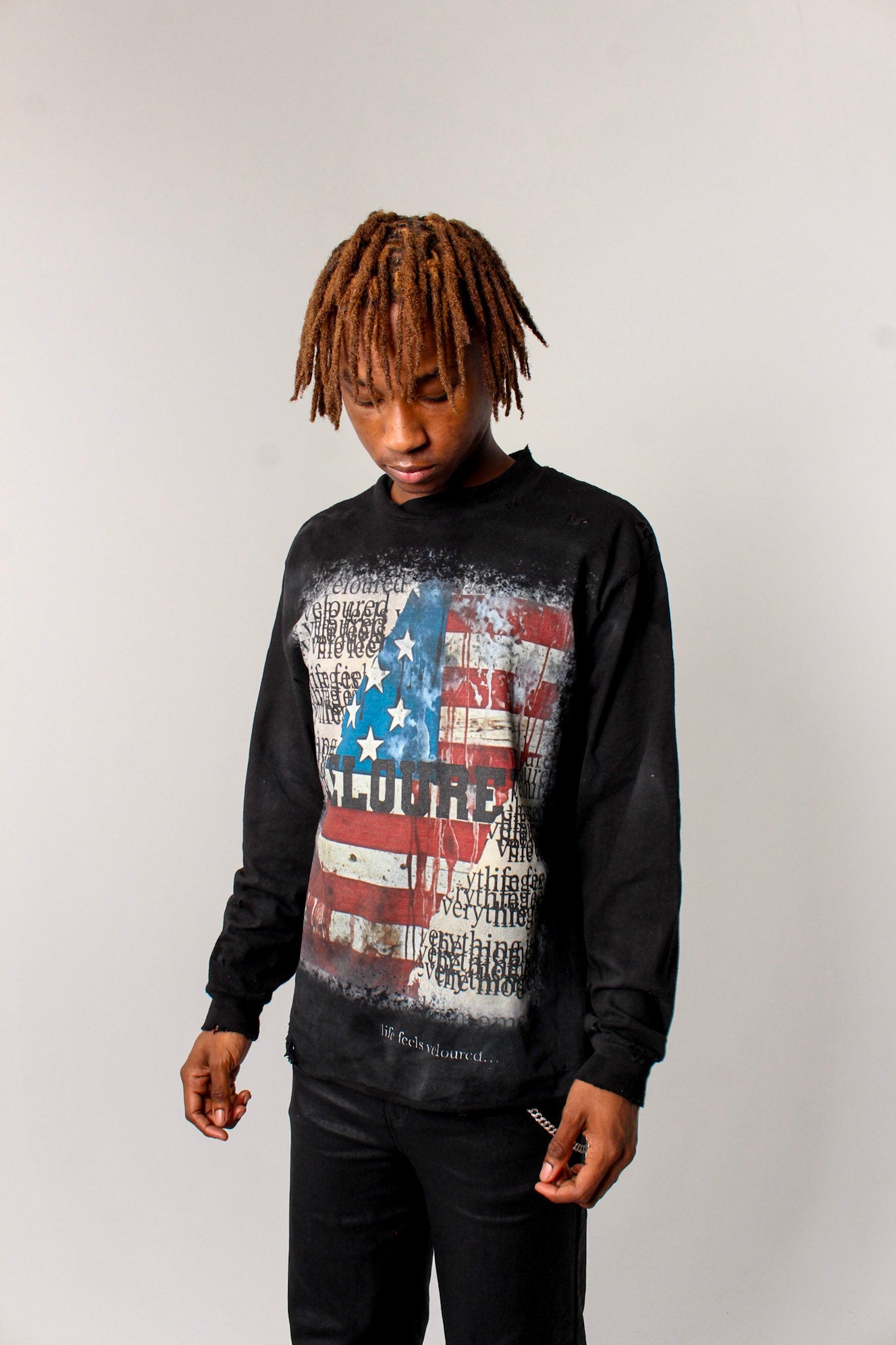 Veloured “Liberty” Longsleeve Black