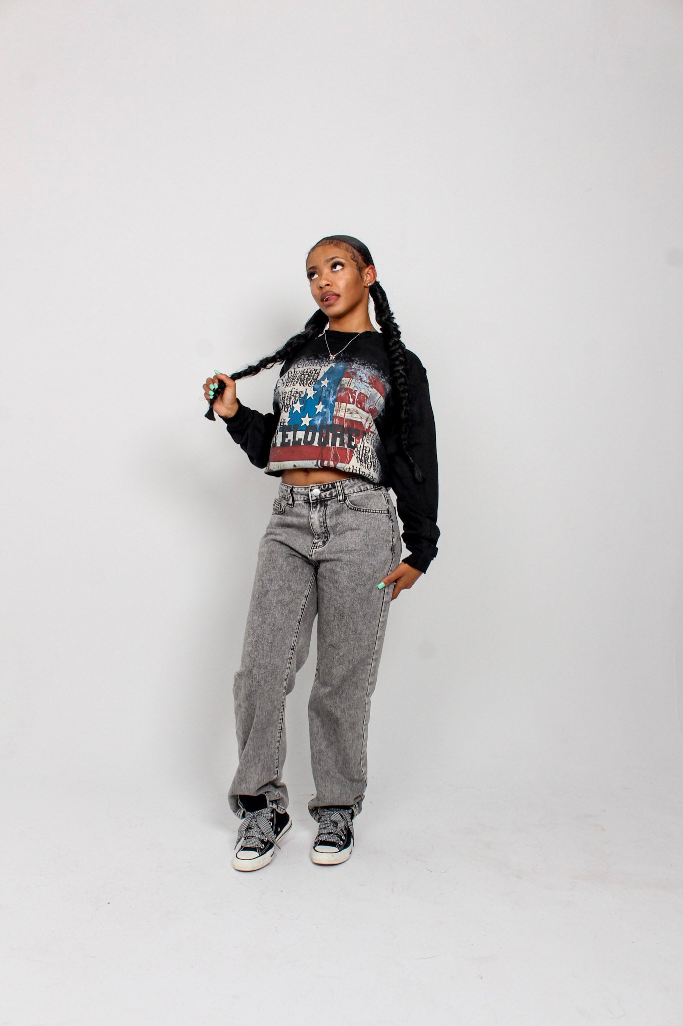 Black Veloured “Liberty” Longsleeve