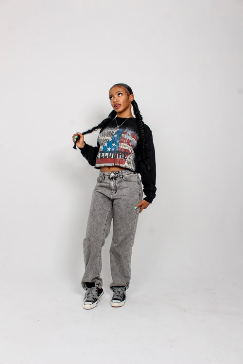 Black Veloured “Liberty” Longsleeve